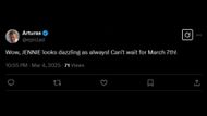 Fans react to Jennie's new reveal (Image via X/Arturas)